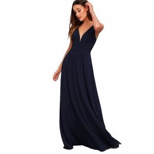 Lulus Leading Role Navy Blue Maxi Dress